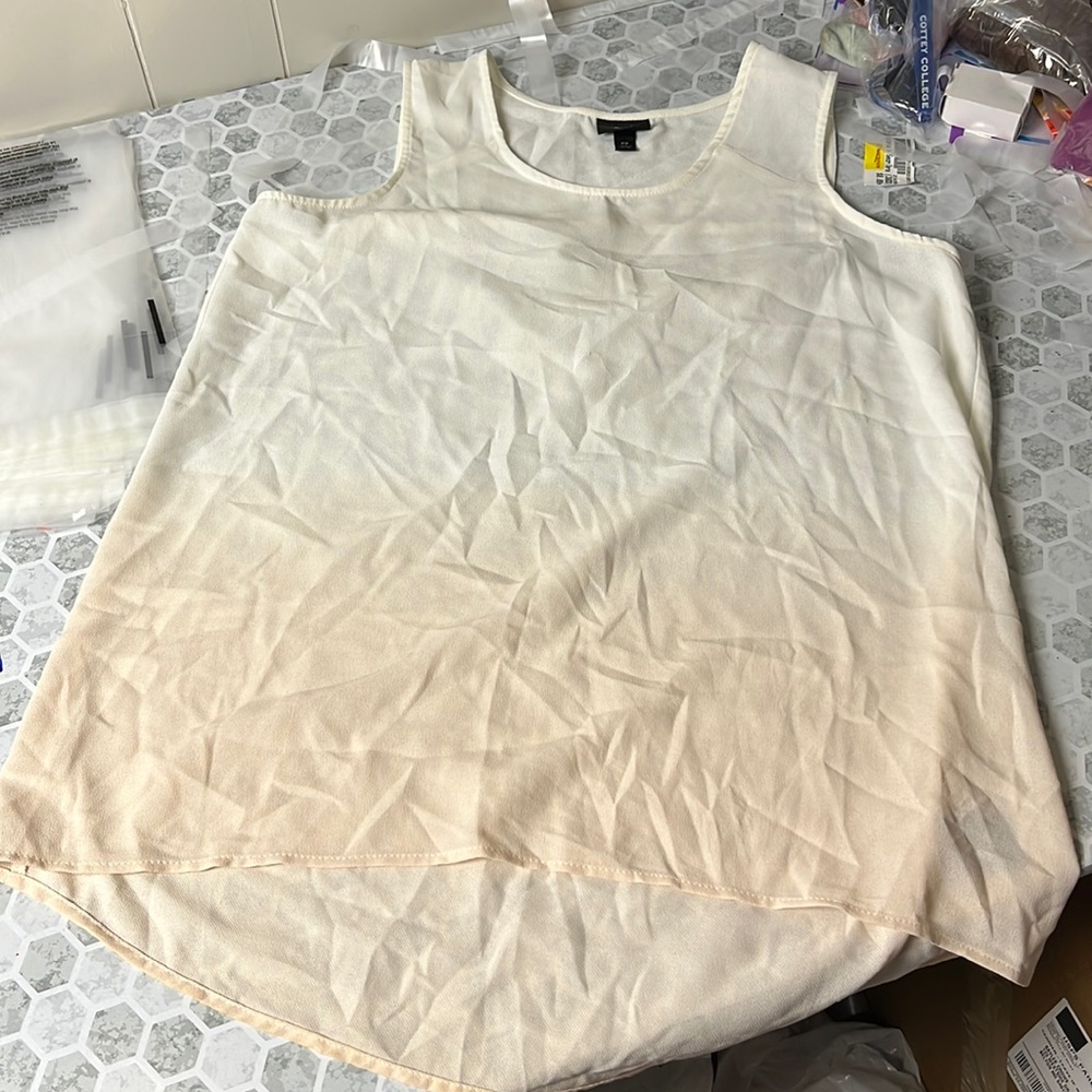 Mossimo Medium Sheer Ombré Ivory Pink Tank Top
